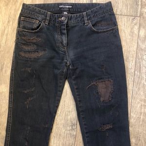DOLCE & GABBANA DISTRESSED EFFECT SKINNY JEANS